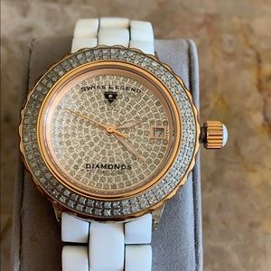 Swiss legend diamond watch and Ceramic band.